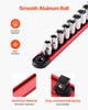 VEVOR 3-Piece Magnetic Socket Organizer Rail Set: Keep 40 SAE & Metric Sockets Organized and Accessible with Rotating Clips & Heavy-Duty Aluminum Rails