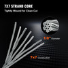 VEVOR 1/8" Stainless Steel Cable Railing - 500ft T316 Marine Grade Wire Rope - 7x7 Strand Aircraft Cable - High Strength for Deck Railing, Balusters, Stair Handrail, Fencing