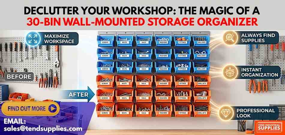 Declutter Your Workshop: The Magic of a 30-Bin Wall-Mounted Storage Organizer