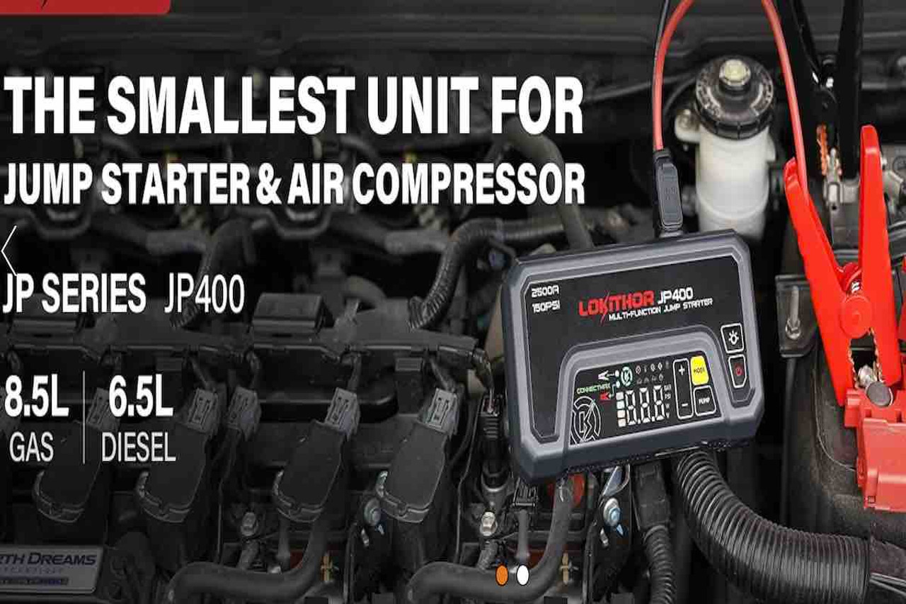 The World’s Best Portable Jump Start Rescue Buddy – Lokithor JP400 Jump Starter with Air Compressor from Amazon