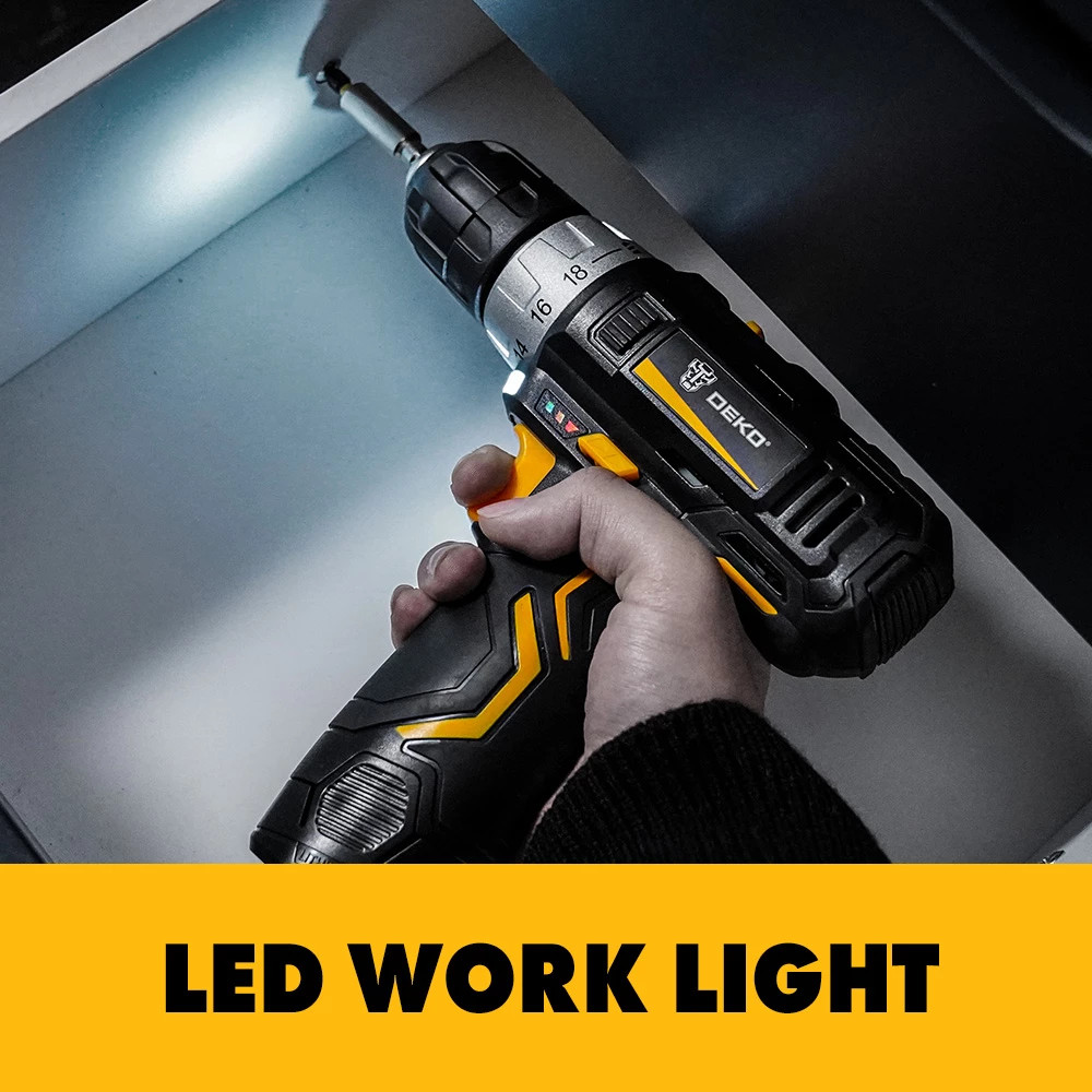 Buy DEKO GCD12DU3 12V Max Electric Screwdriver Cordless Drill 3/8