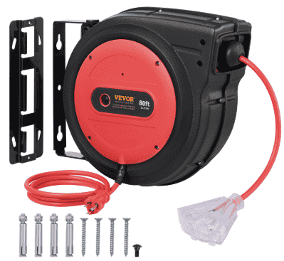 VEVOR Retractable Extension Cord Reel 80FT Vevor Retractable Extension Cord Reel 80ft