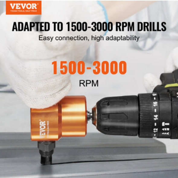 VEVOR Double Head Sheet Metal Nibbler Cutter, 360 Degree Metal Nibbler Drill Attachment with Extra Punch and Die, Cutting Hole Accessory and Step Drill Bit, for Straight Curve and Circle Cutting VEVOR Double Head Sheet Metal Nibbler Cutter, 360 Degree Metal Nibbler Drill Attachment with Extra Punch and Die, Cutting Hole Accessory and Step Drill Bit, for Straight Curve and Circle Cutting