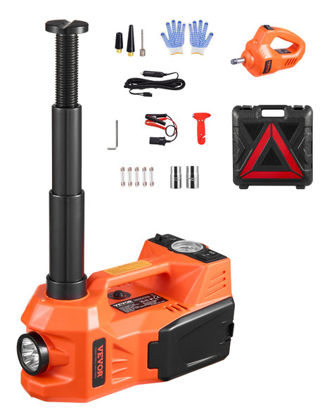 VEVOR 5-Ton Electric Car Jack Kit – 11000 lbs Hydraulic Jack with Electric Impact Wrench, Tire Inflator & LED Light for Sedans, SUVs, Trucks & Emergency Roadside Repair