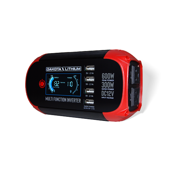 Dakota Lithium Multi Function 300W Power Inverter DC 12V to 110V AC Converter
