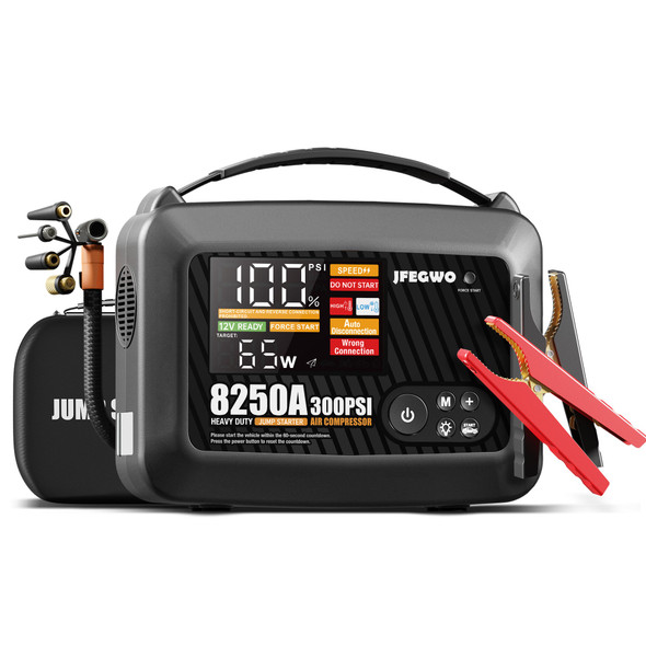 JFEGWO 8250A Super Jump Starter with Air Compressor JFEGWO 8250A Super Jump Starter with Air Compressor