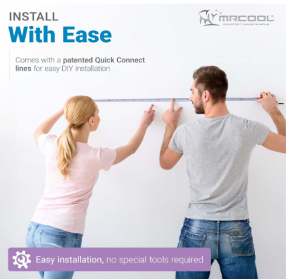 MRCOOL DIY 5TH Gen 9,000 BTU 23.6 SEER2 Energy Star Ductless Mini-Split AC and Heat Pump with 25ft Install Kit 115V