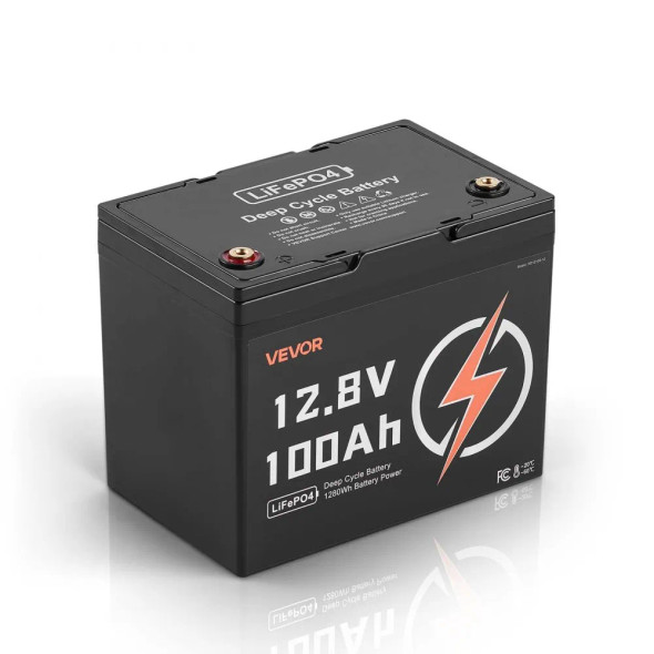 VEVOR 12V 100Ah LiFePO4 Battery, Up to 15000 Cycles, Deep Cycle Lithium Iron Phosphate Battery with Built-in BMS, Low Temperature Protection, 10 Years Lifetime, for Solar Off-Grid Home Energy Storage VEVOR 12V 100Ah LiFePO4 Battery, Up to 15000 Cycles, Deep Cycle Lithium Iron Phosphate Battery with Built-in BMS, Low Temperature Protection, 10 Years Lifetime, for Solar Off-Grid Home Energy Storage