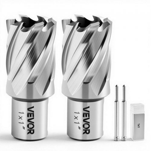 VEVOR 4-Piece HSS Annular Cutter Set, Weldon Shank, 1 in Cutting Depth
