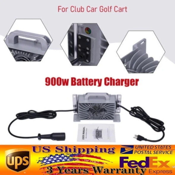 Aftermarket 48V 15A Club Car charger with round three-pin connector