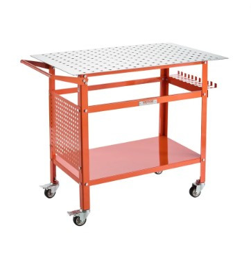VEVOR Welding Table, 40" x 24" – Heavy-Duty Mobile Welding Workbench, 800 lb Capacity