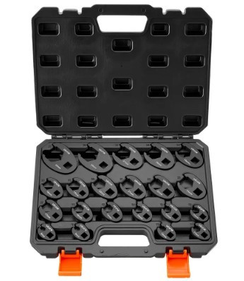 VEVOR Crowfoot Wrench Set, 1/2" and 3/8" Drive – 21-Piece Metric Set with Storage Case