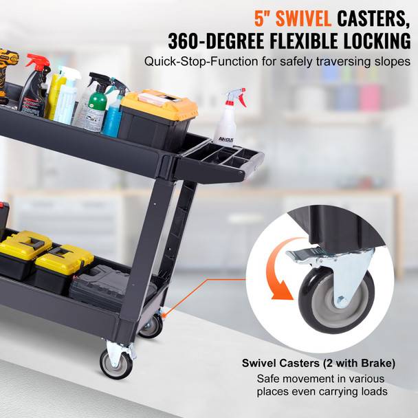 The VEVOR Heavy-Duty 2-Shelf Utility Service Cart