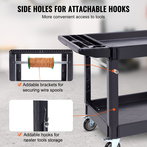 The VEVOR Heavy-Duty 2-Shelf Utility Service Cart