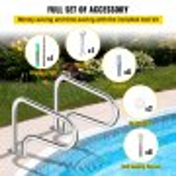 VEVOR 32" x 22.5" 304 Stainless Steel Pool Handrail