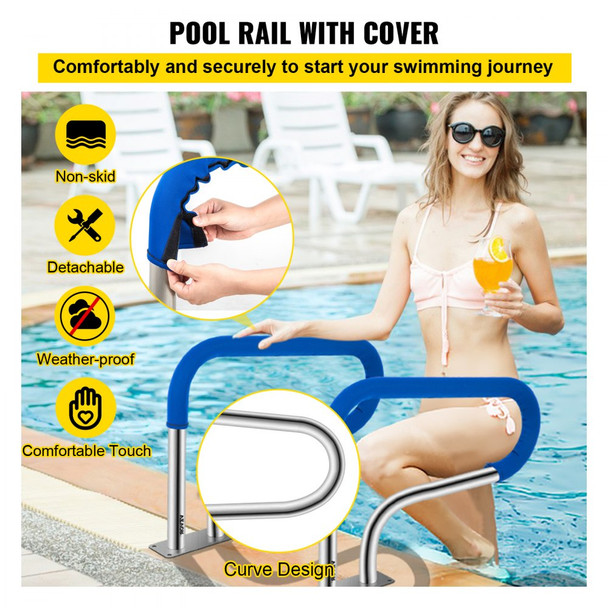 VEVOR 32" x 22.5" 304 Stainless Steel Pool Handrail