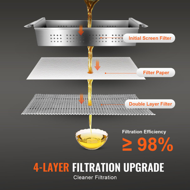 VEVOR Mobile Fryer Oil Filter System, 55L Commercial Restaurant Deep Fryer Oil Filtration Machin