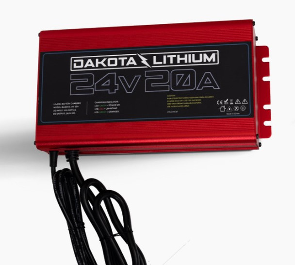 Dakota Lithium Ultra Fast 24V 20A Waterproof Dakota Lithium LiFePO4 Onboard Battery Charger