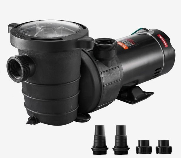 VEVOR Swimming Pool Pump 1.5HP 115V 1100W, Single Speed Pumps for Above Ground, 5280 GPH Max. Flow, Certification of ETL for Security