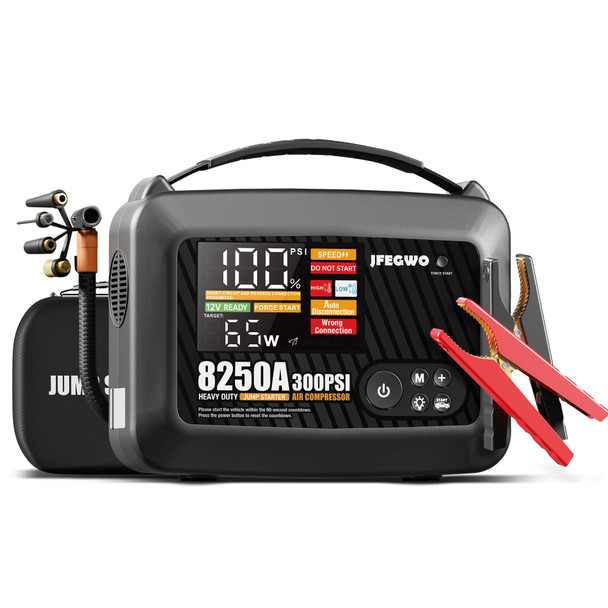JFEGWO 8250A Super Jump Starter with Air Compressor