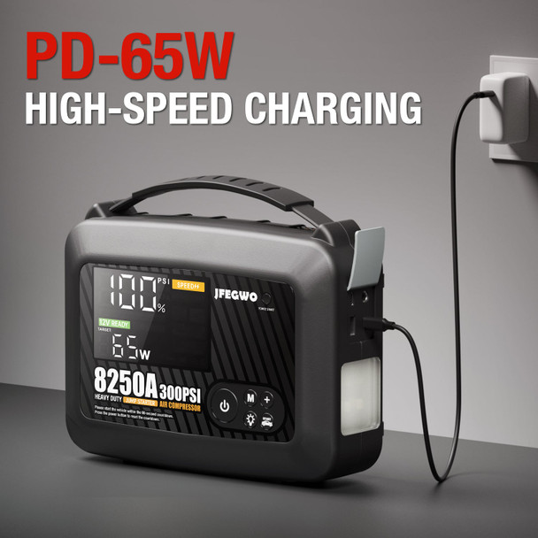 JFEGWO 8250A Super Jump Starter with Air Compressor