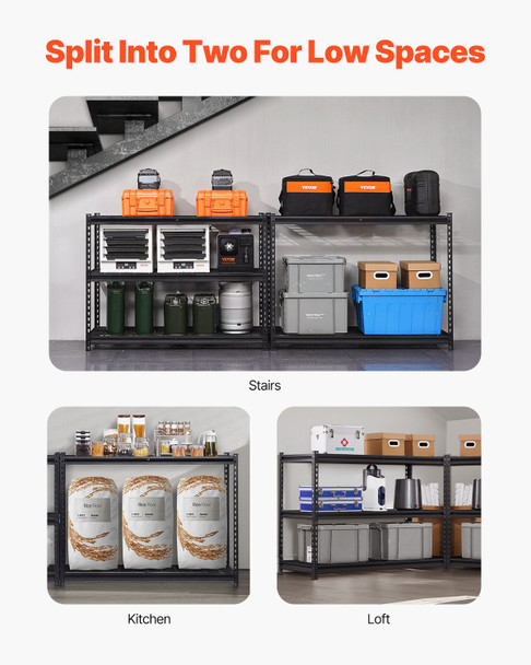 VEVOR 5-Tier Heavy Duty Garage Shelving - 3000 lbs