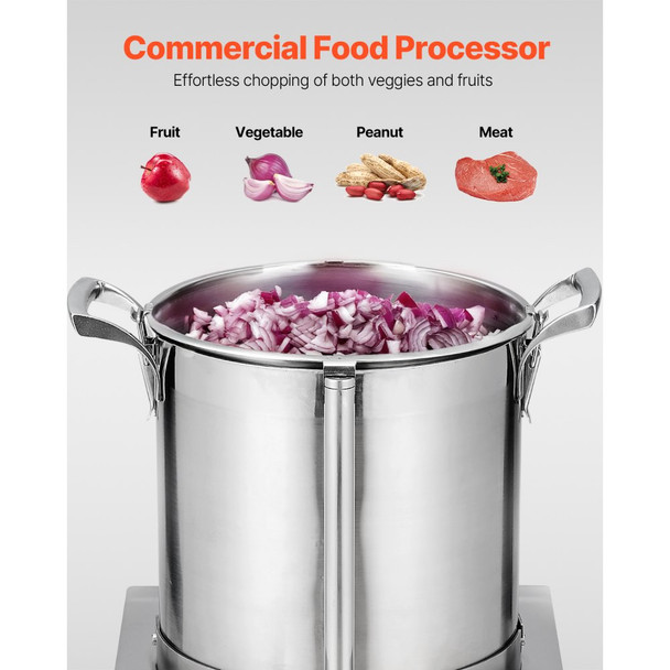Commercial 10L Stainless Steel Food Processor & Industrial Vegetable Chopper