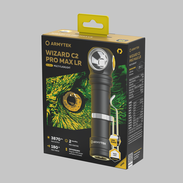 Armytek Wizard C2 Pro Max LR Magnet USB Headlamp - Warm, 3870 Lumens product image 5