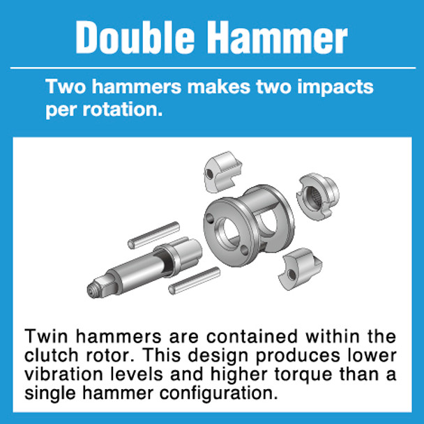 Double hammer for Shinano 1/4" Hex  air Impact driver SI-1062 with Bit no. 2 and Hanger Hanger (982-20) x 1