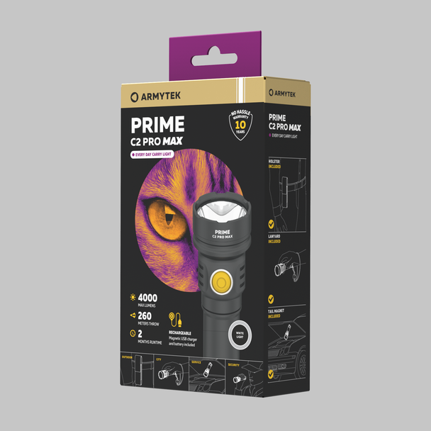 Armytek Prime C2 Pro Max Magnet USB EDC Flashlight - White, 4000 Lumens product image 4