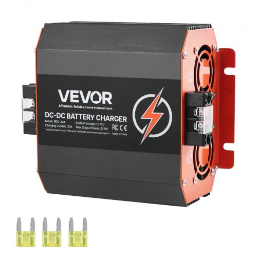 VEVOR 30A DC-to-DC Battery Charger, 12V 375W On-Board Lithium and Lead-Acid Charger