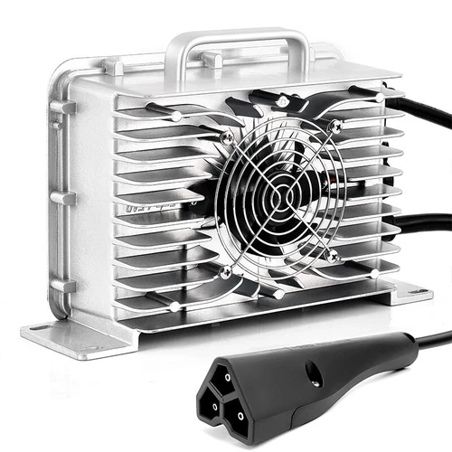 Aftermarket 48V 15A EZGO RXV TXT charger with triangular three-pin plug