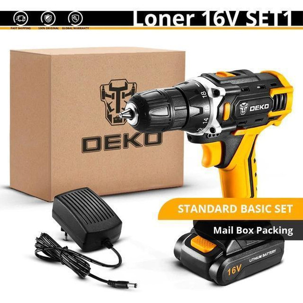 Deko 16V Cordless Drill DKCD16FU