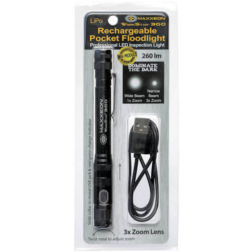 MAXXEON WorkStar® 360 Rechargeable LED Penlight/Inspection Light