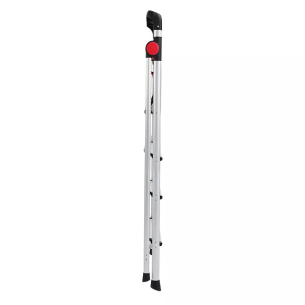 Portable 4-step aluminum step ladder shown open for everyday reach