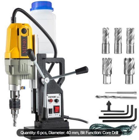 VEVOR Magnetic Drill, 1100W, 1.57-Inch Boring Diameter