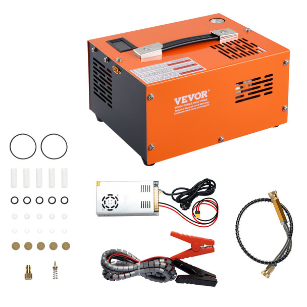 VEVOR Portable PCP Air Compressor, 4500PSI/30MPa, Electric High-Pressure Air Pump with Smart Dual Display, for Sports Equipment, Automotive, and Industrial Applications
