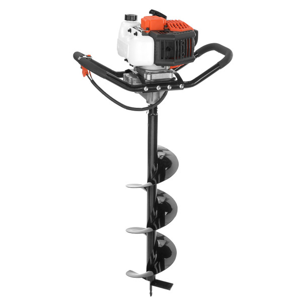 VEVOR 43cc Gas Post Hole Digger – 1250W Earth Auger with 8" Drill Bit, 30" Long Auger, & EPA Certification for Fencing, Gardening, Planting & Farmland