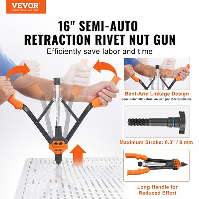 VEVOR DY-8807 metric and SAE rivnut tool kit product view