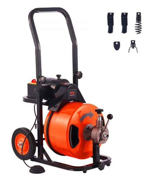 VEVOR Drain Cleaning Machine 75 FT x 1/2 Inch