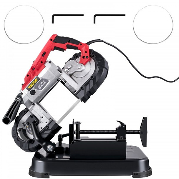 VEVOR Portable Band Saw 110V Removable Alloy Steel Base Cordless Band Saw