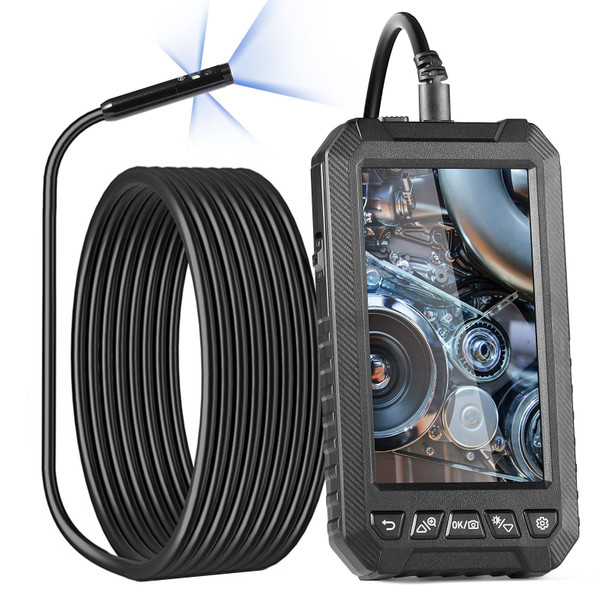 VEVOR Triple-Lens Industrial Endoscope, 5" IPS Screen, Borescope Inspection Camera with Lights