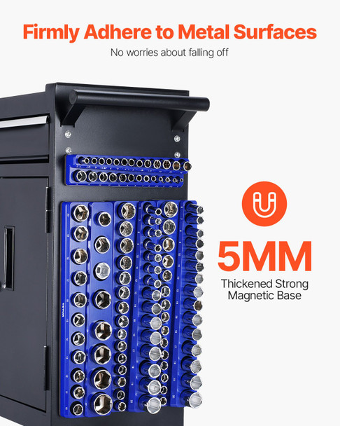 VEVOR 8-Piece Magnetic Socket Organizer Set: Effortlessly Organize 199 Metric & SAE Sockets with Color-Coded