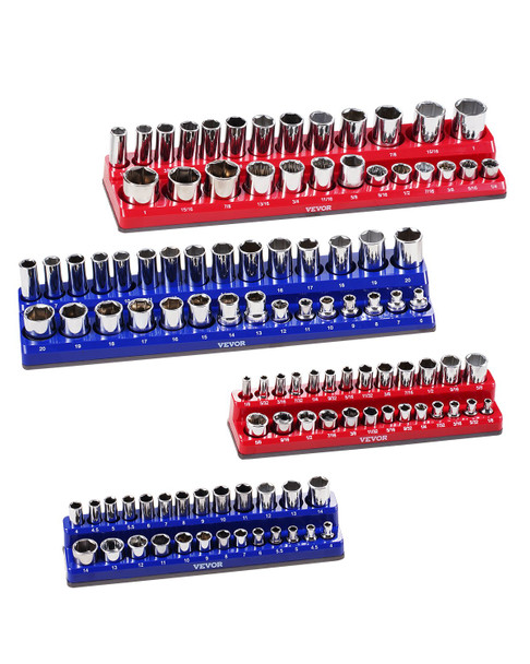 VEVOR 4-Piece Magnetic Socket Organizer Set: