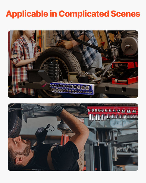 VEVOR 4-Piece Magnetic Socket Organizer Set: