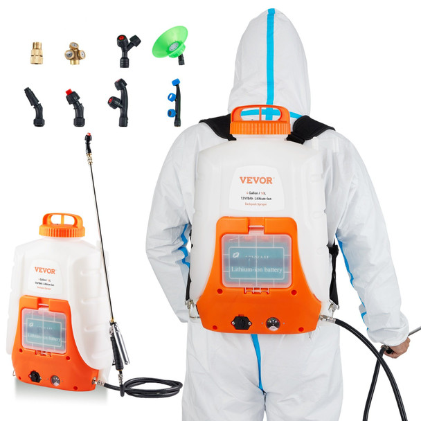 The VEVOR 4 Gallon Battery Powered Backpack Sprayer in action