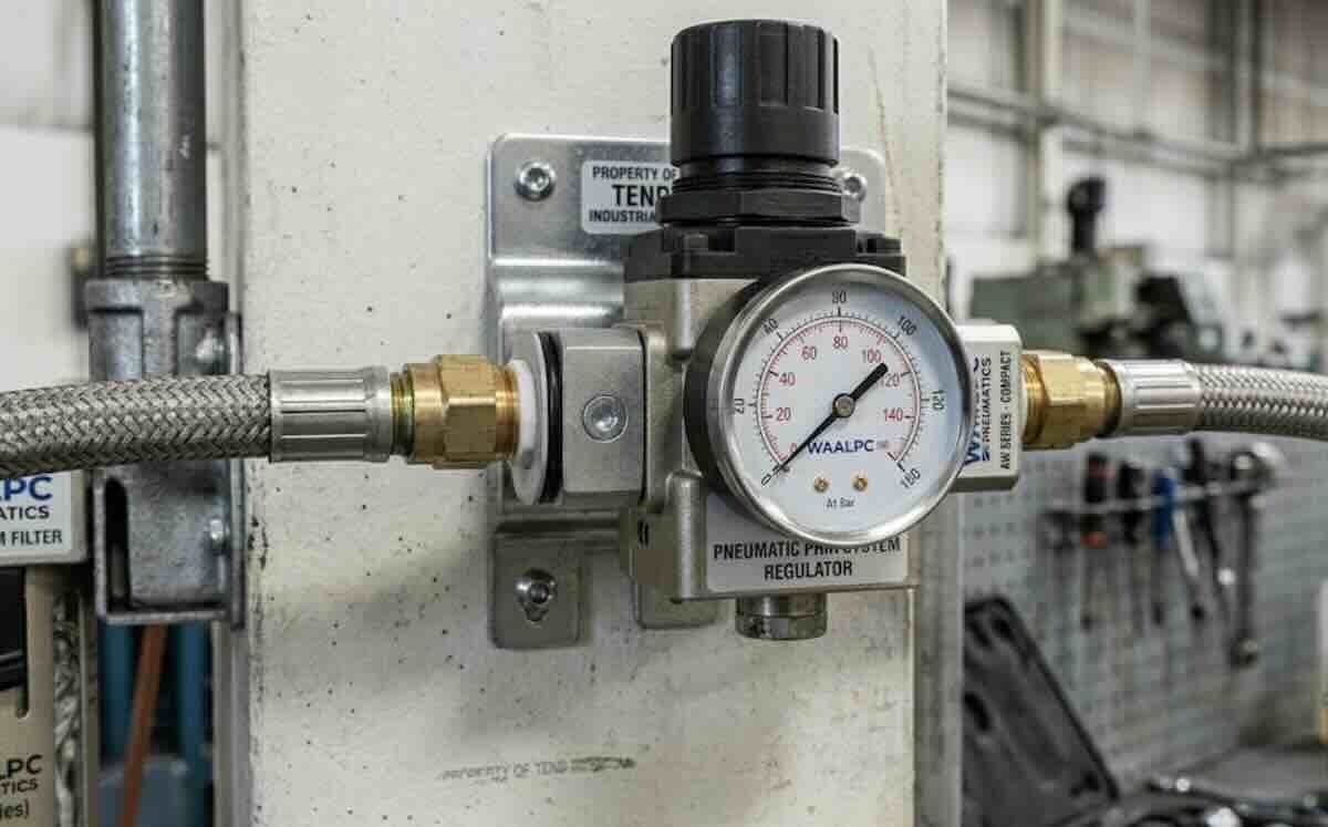 Pneumatic air regulator with pressure gauge and filter bowl for air tools