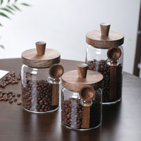 3 Pcs Glass Coffee Jars with Spoons
