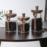 3 Pcs Glass Coffee Jars with Spoons