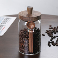 3 Pcs Glass Coffee Jars with Spoons